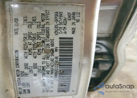 2001 Toyota 4Runner Sr5 from USA, damaged, VIN JT3HN86R210339146